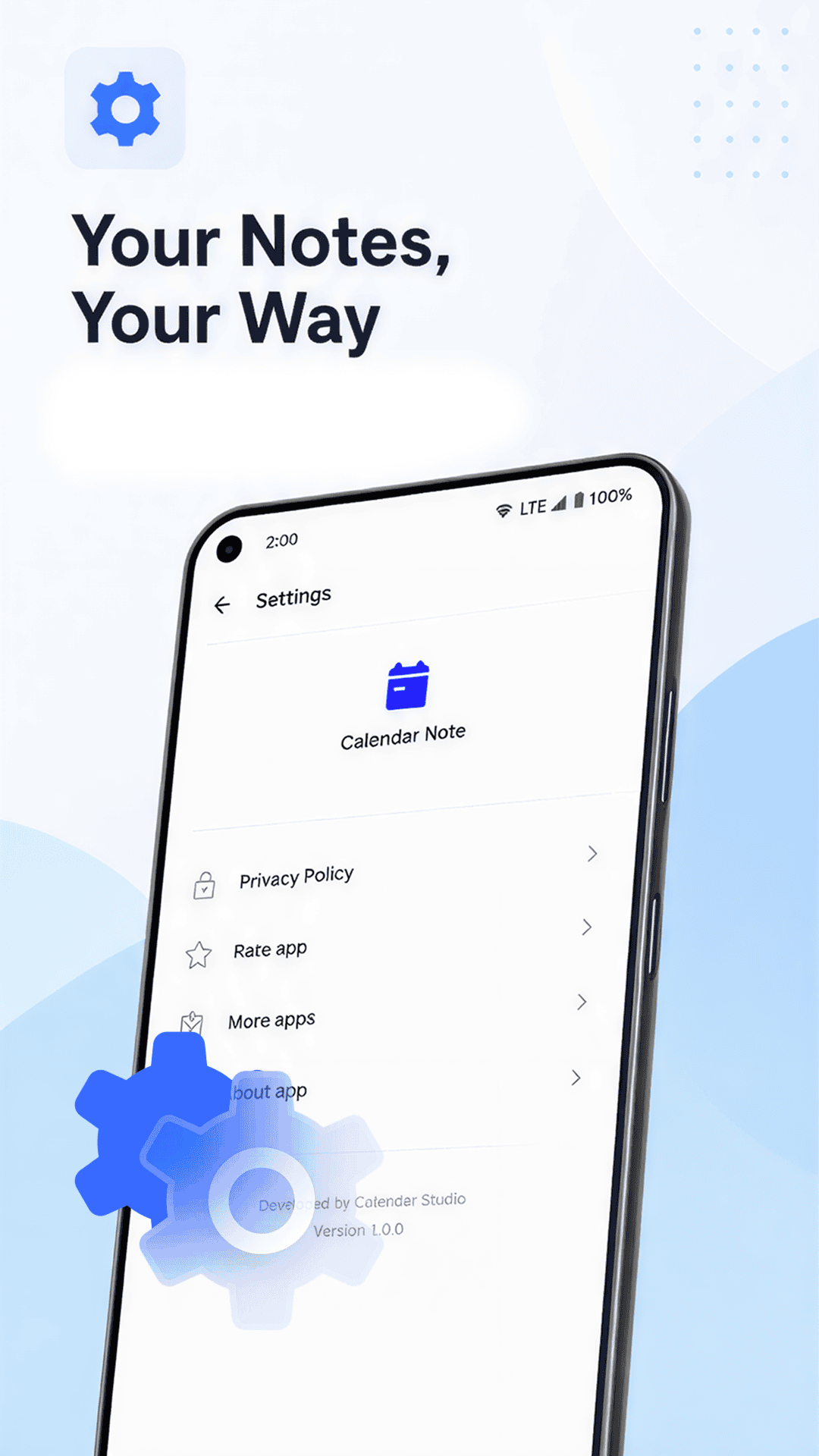 Calendar Note - Daily Note settings screen
